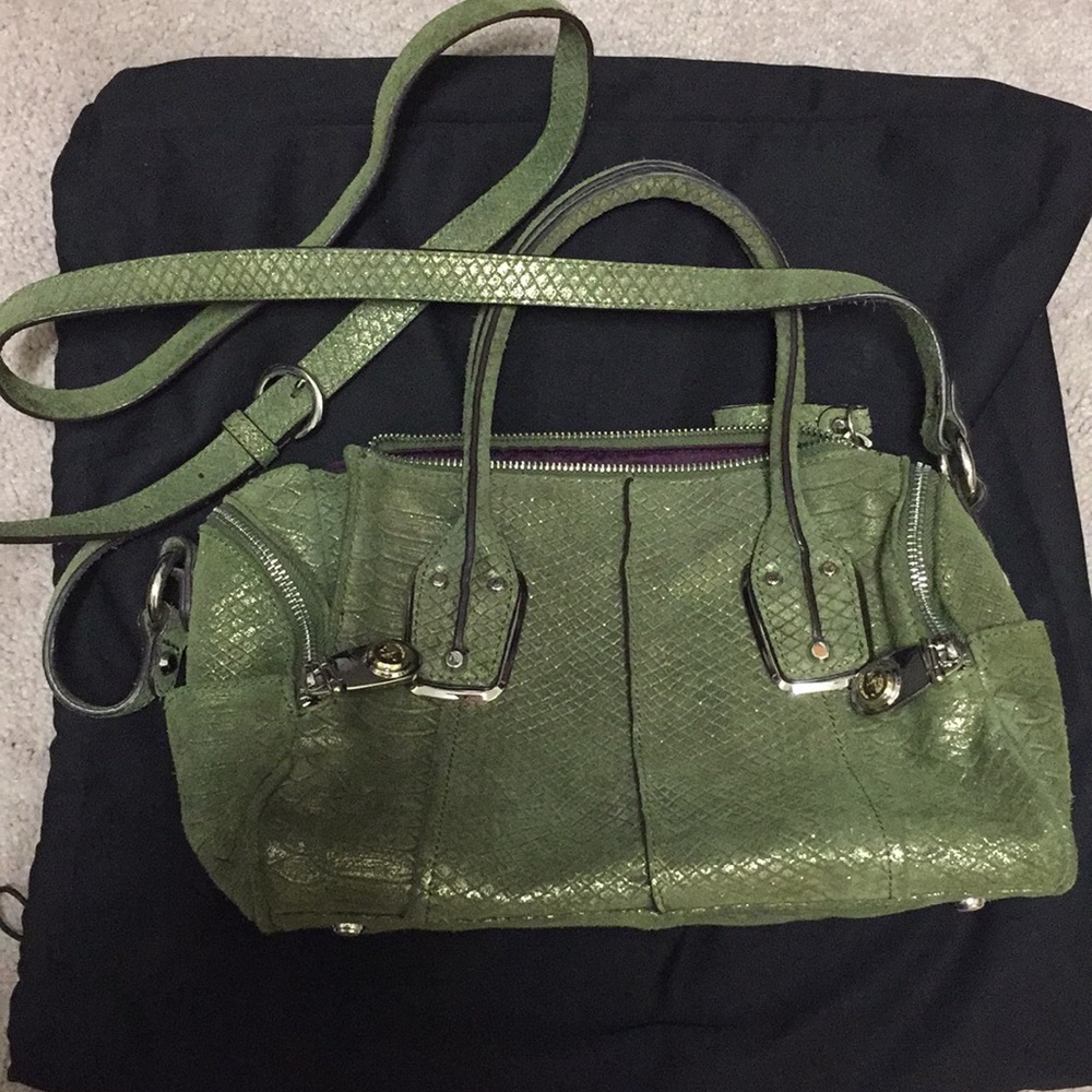 B Makowsky Sparkle genuine leather bag